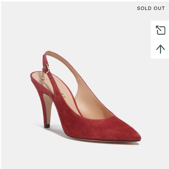 NWT COACH CHERRY SUTTON SUEDE SLINGBACK PUMPS 6B - Picture 4 of 16